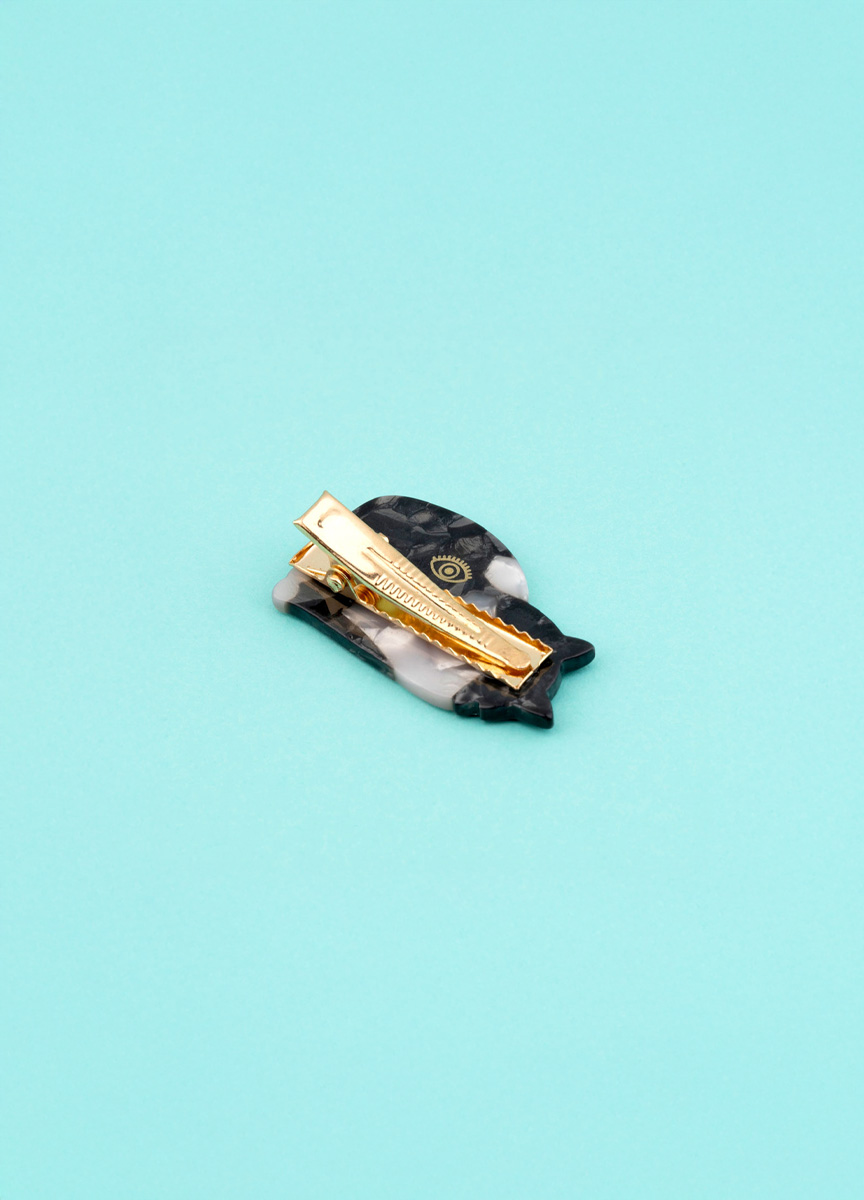 黑白賓士貓小髮夾